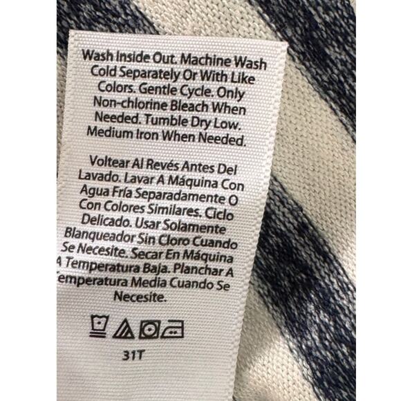 Time and Tru XXL 20 Hacci Knit Blue Cream Stripe Rayon Polyester Blend Top - Picture 8 of 10